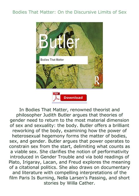 {epub} Download Bodies That Matter On The Discursive Limits Of Sex By