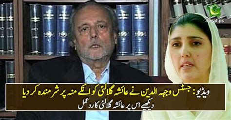 Justice R Wajihuddin Rejects The Statement Of Ayesha Gulalai About