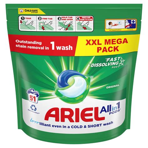 Ariel Original All In Pods Washing Liquid Capsules Washes Per