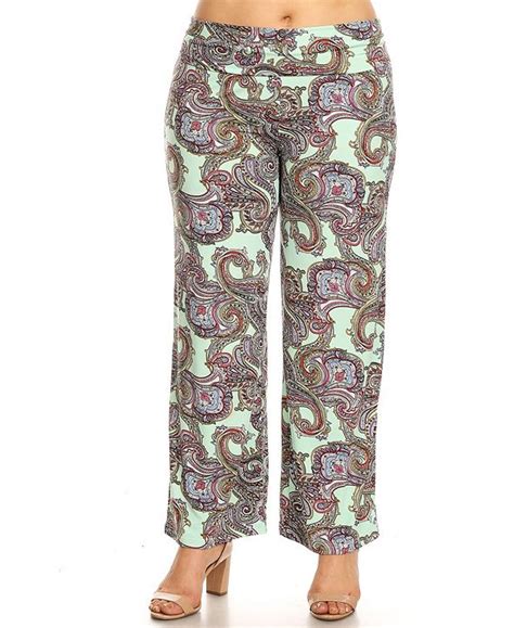 White Mark Plus Size Paisley Print Palazzo Pants And Reviews Pants And Leggings Women Macys