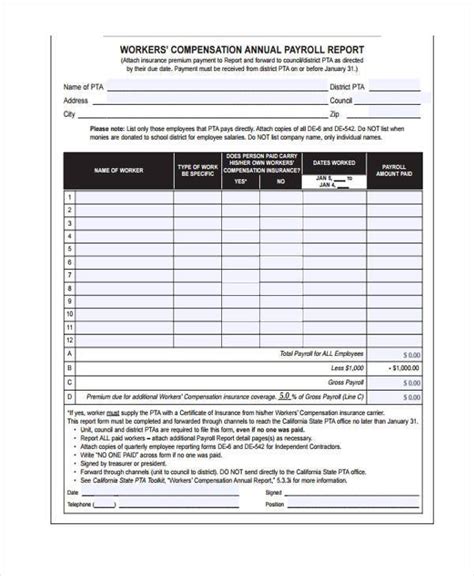 Free Sample Payroll Reporting Forms In Pdf Ms Word