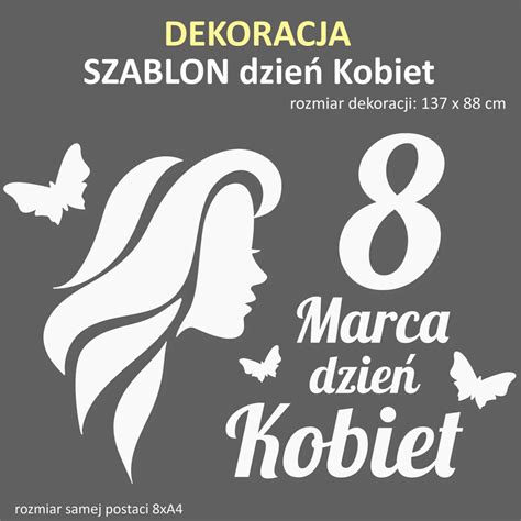 Dzie Kobiet Marca Dekoracja Szablon Pdf Ma Y Artysta