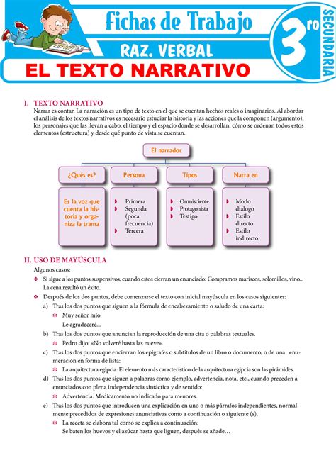 El Texto Narrativo Para Tercer Grado De Secundaria I Texto Narrativo Narrar Es Contar La