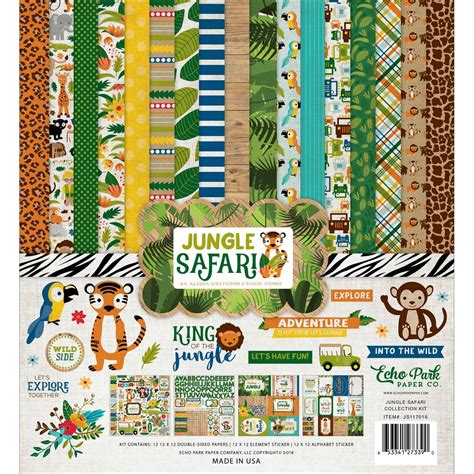 Echo Park Paper Jungle Safari Collection Kit 12 X12 Echo Park Paper