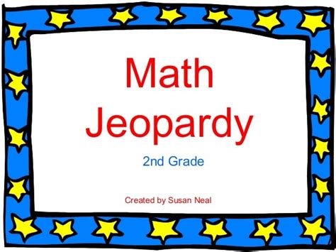 2nd grade math jeopardy