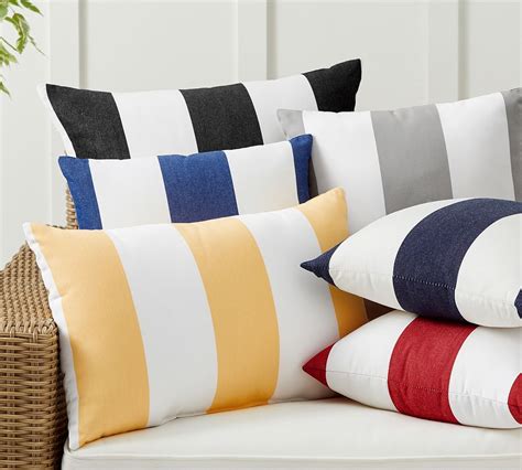 Sunbrella Awning Striped Outdoor Pillow Pottery Barn