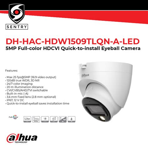 DAHUA DH HAC HDW1509TLQN A LED 5MP Full Color HDCVI Quick To Install