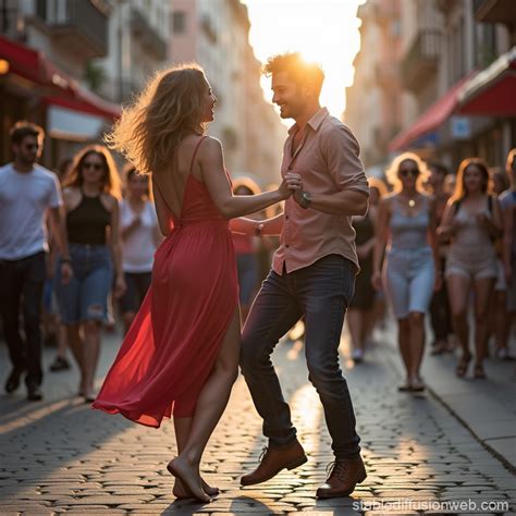 Gay Dance On Street Scene Stable Diffusion Online