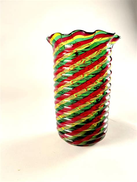 Colored Murano Glass Vase By Bruno Fornasier For Fratelli Toso S