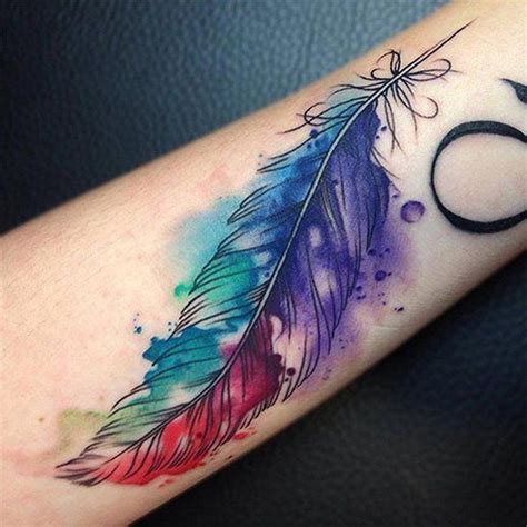 Watercolor Feather Tattoo Idea Trendy Tattoos New