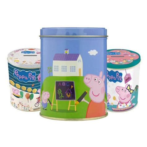 Biscoito Peppa Pig Ao Leite Kit 03 Un Lata 100g Santa Edwiges