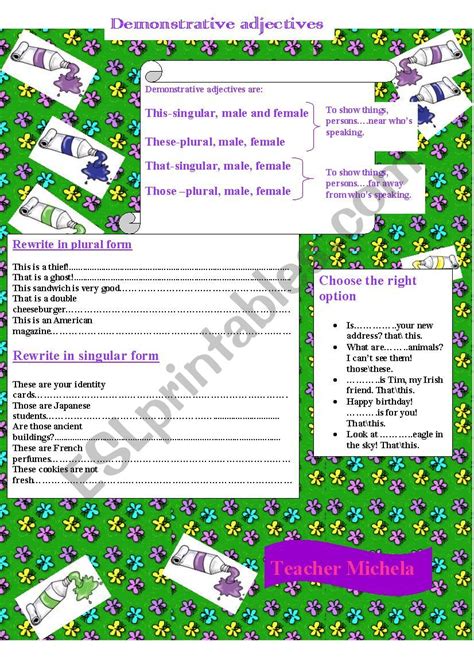 Demonstrative Adjectives Esl Worksheet By Rimiri Hot Sex Picture