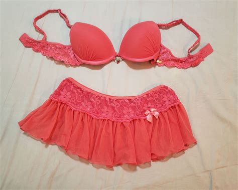 Conjunto Lingerie Sainha Rosa Lingerie Feminina Usado Enjoei