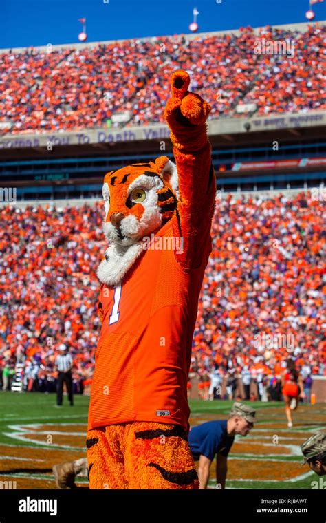 Clemson University Mascot The Tiger During Football Weekend At Memorial