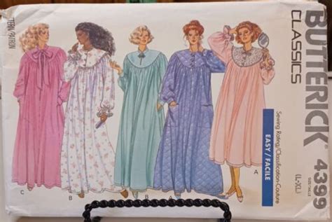 4399 Butterick Sewing Pattern Cut Misses Lg Xl Long Robe And Nightgown