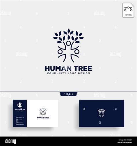 Hoja De Rbol Humano Logotipo Comunitario Plantilla Ilustraci N Vector