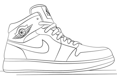 Nike Jordan Sneakers Coloring Page Free Printable Coloring Pages