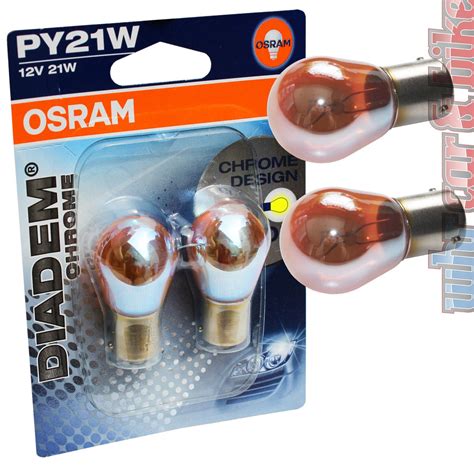 Paar Py W Osram Diadem Chrome Chrom Blinkerlampen Silber