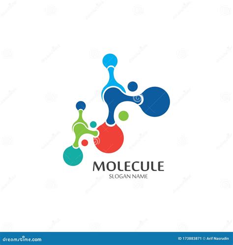 Molecular Logo Structure Chemical Atoms Vector Illustration Stock