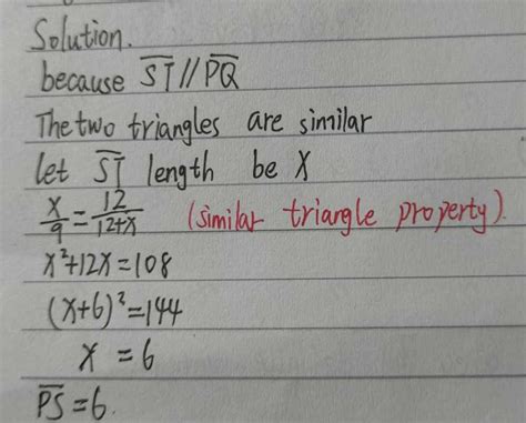 Solved In The Diagram Below Overline ST Is Parallel To Overline PQ