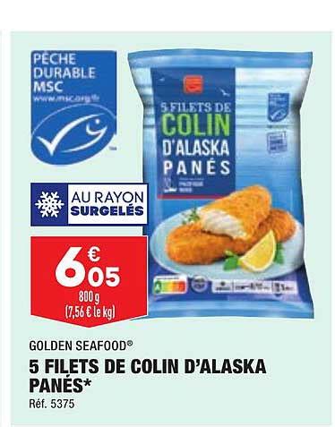 Promo Filets De Colin D Alaska Pan S Golden Seafood Chez Aldi