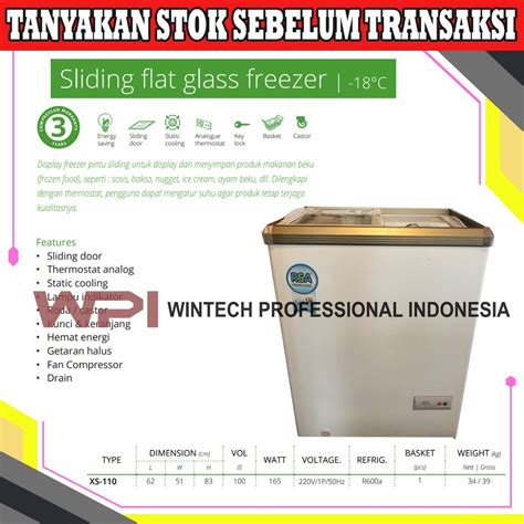 Jual RSA XS 110 GEA SD 103 Sliding Flat Glass Freezer Box Pemajang Es