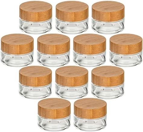 Gouveo Er Set Cremetiegel Ml Aus Glas Mit Holz Deckel Leere