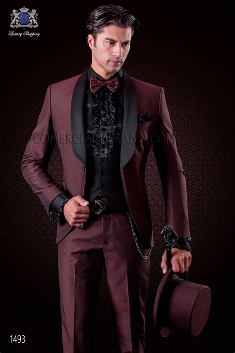 Latest Coat Pant Designs Burgundy Shawl Lapel Men Suit Italian Prom