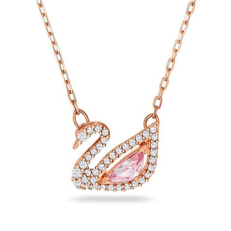 Swarovski Smykke Dazzling Swan Necklace Multi Colored Rose Gold Tone