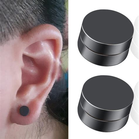 Clip On Magnetic Ear Stud Magnet Stud Earring Non Piercing Mens Womens