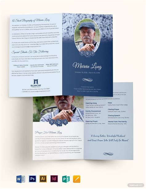 Printable Funeral Brochure Template