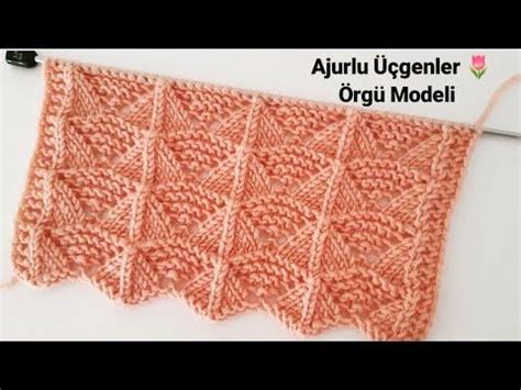 Ajurlu Üçgenler Dilimli Yelek Modeli How to Knitting Tutorial