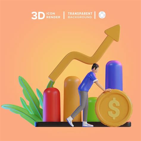 Premium PSD PSD Financial Growth 3D Illustration