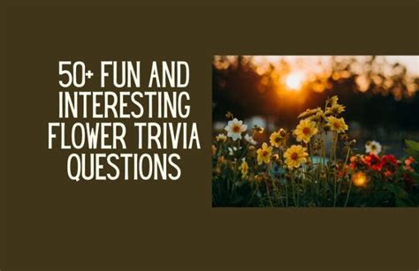 50+ Fun and interesting flower trivia questions - Kids n Clicks