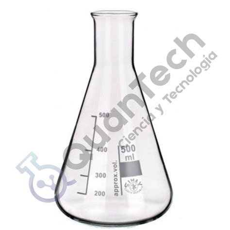 Matraz Erlenmeyer Graduado De 500 Ml Quantech