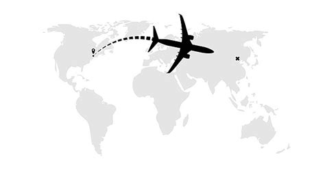 Airplane Flight Line Route Vector Trace Airliner Trip Vector Trace