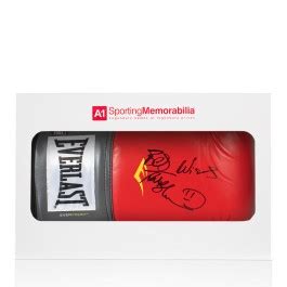 Frank Bruno Signed Boxing Glove Everlast Red Gift Box Genuine