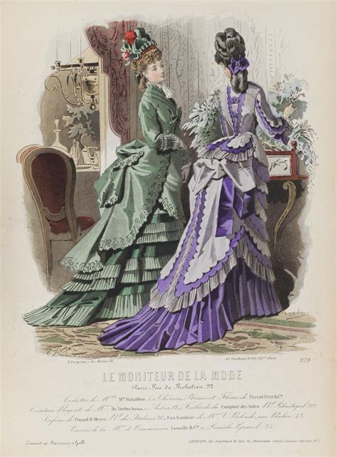 Le Moniteur De La Mode 1874 Fashion Illustration Vintage Victorian