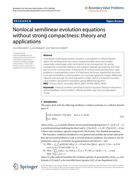 Pdf Nonlocal Semilinear Evolution Equations Without Strong