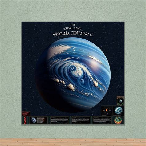 Proxima Centauri C Exoplanet Infographic Poster. Sci-fi Wall Art Print, High-quality NASA ...