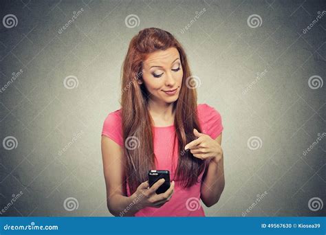 Angry Woman Unhappy Annoyed By Something On Her Cell Phone Texting