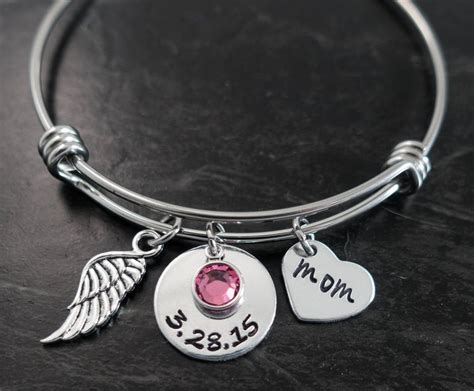 Charm Bracelet Memorial Bracelet In Loving Memory Bangle Etsy