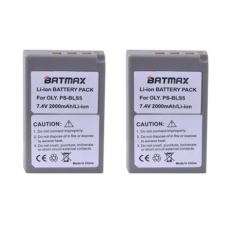 2Pc 2000mAh PS BLS5 BLS 5 BLS5 BLS 50 BLS50 Battery For Olympus PEN E