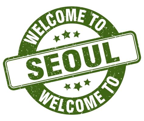 Welcome To Seoul Stamp Round Sign Royalty Free Vector Image