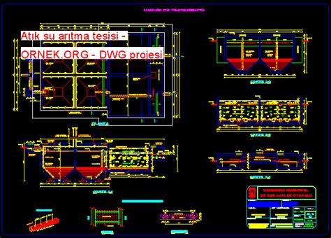 Proje Sitesi Atık su arıtma tesisi Autocad Projesi