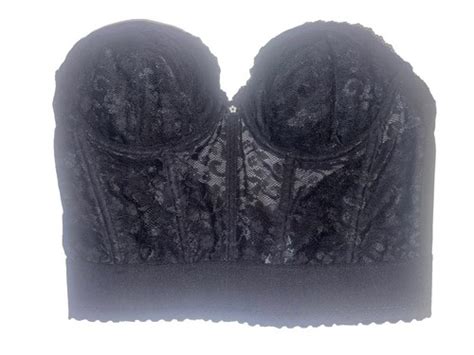 Vintage Sears Black Lace Corset Bustier Lingerie Bra S B Pin Up NWT EBay