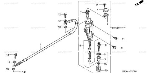 Honda Motorcycle 2004 Oem Parts Diagram For Rear Brake Master Cylinder