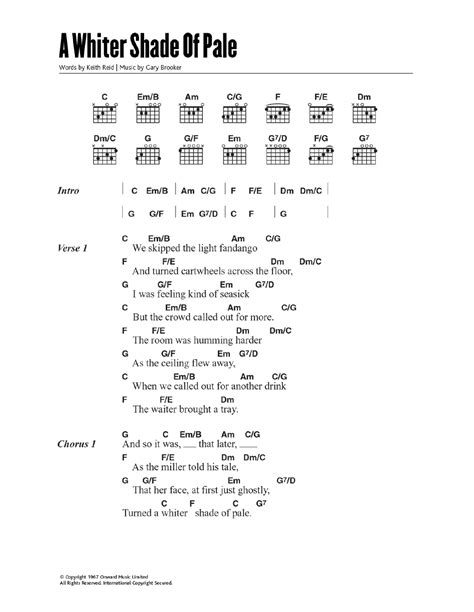 A Whiter Shade Of Pale by Procol Harum - Guitar Chords/Lyrics - Guitar ...