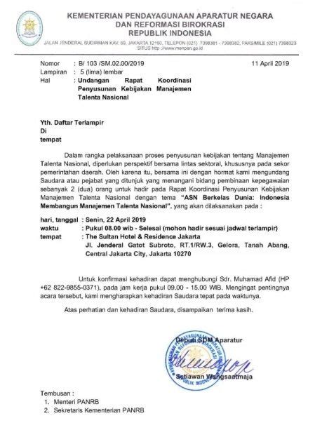 Contoh Surat Undangan Rapat Internal Perusahaan Contoh Surat Resmi