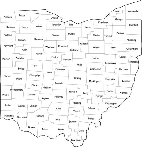 Ohio County Map with Names | Ohio county, Ohio festivals, County map